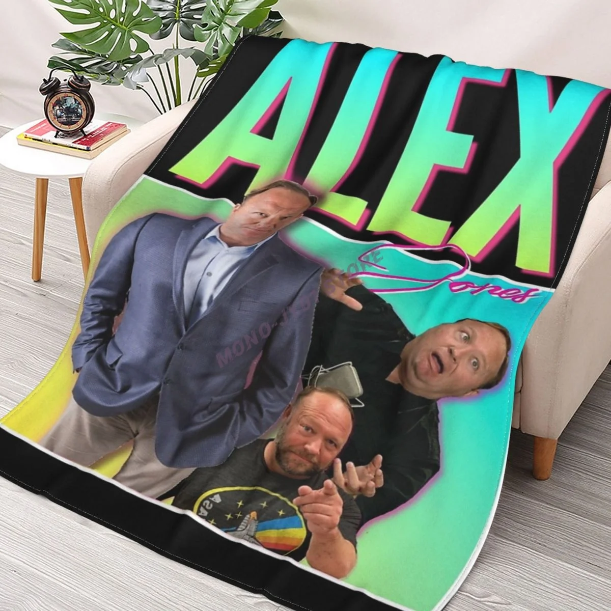 

Alex Jones 80s Aesthetic Retro Throw Blanket Sherpa Blanket cover Bedding soft Blankets