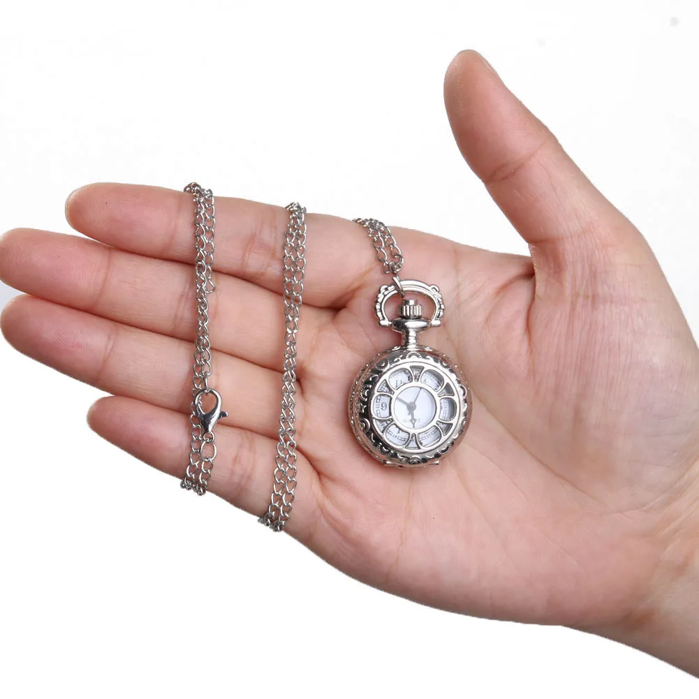 Кварцевые карманные часы с цепочкой из сплава винтажные женские откидной