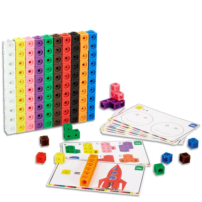 

10 Colors Graphics Math Link Cubes Baby Geometric Counting Cubes Snap Blocks Stacking Cube Building Kit Kids Early Education Toy