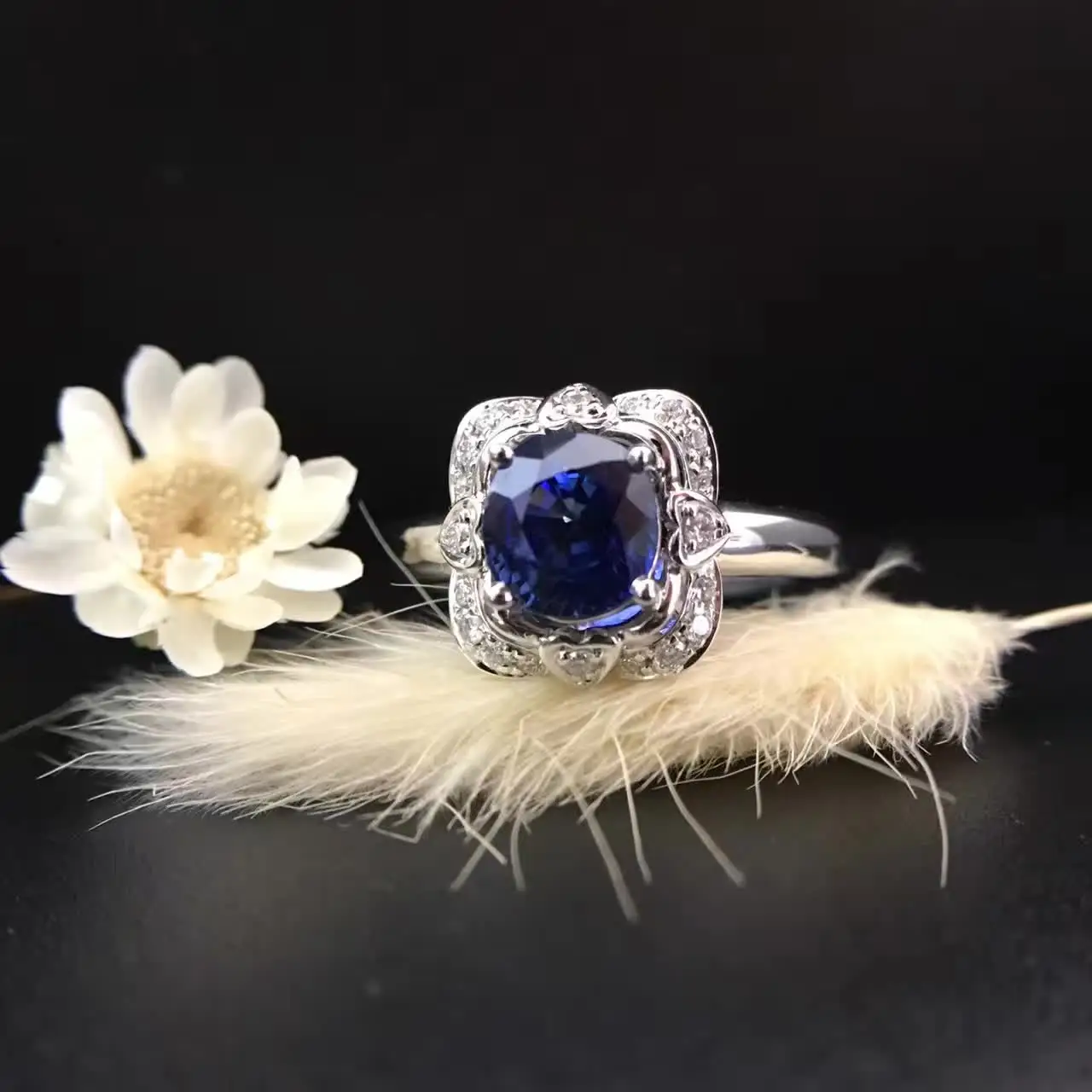1.428ct+ 0.108ct 18K золото натуральный сапфир женское кольцо с алмазной установкой новое Изысканное Украшение на свадьбу обручальное кольцо