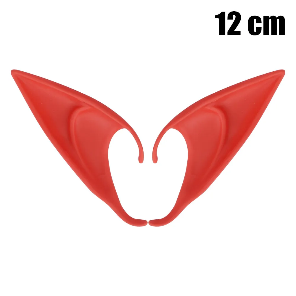 Red 12cm 1 пара, уши ангела эльфа, сказочные аксессуары для косплея, имитация латекса, накладные уши, реквизит на Рождество, Хэллоуин, костюмы, реквизит для мужчин и женщин - Цвет: Red 12cm