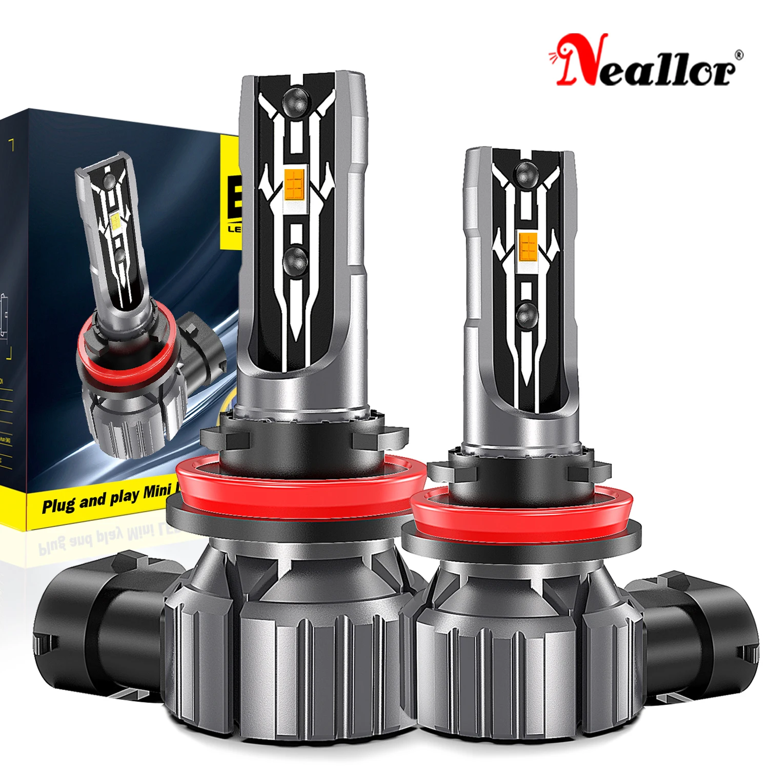 

2X Golden/White Fog Light LED H11 H9 H8 H4 H7 9005 9006 LED Bulb for Car 9005/HB3 9006/HB4 80W 12000LM 3000K/6000K Fog Lamp