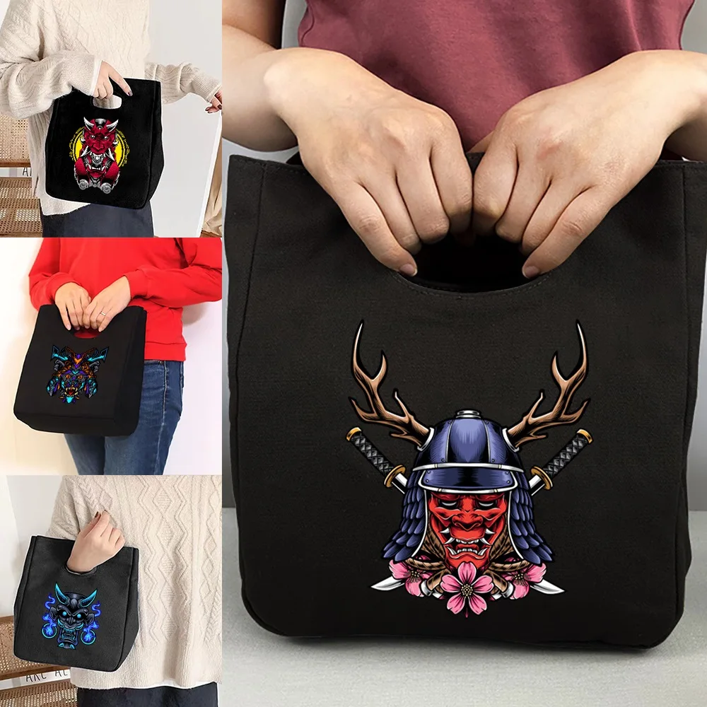 

2022 Tote Canvas Thermal Lunch Bag,Women Bag Monster Print Portable Eco Shopper Storage Bags,for Picnics,Office,camp,Children