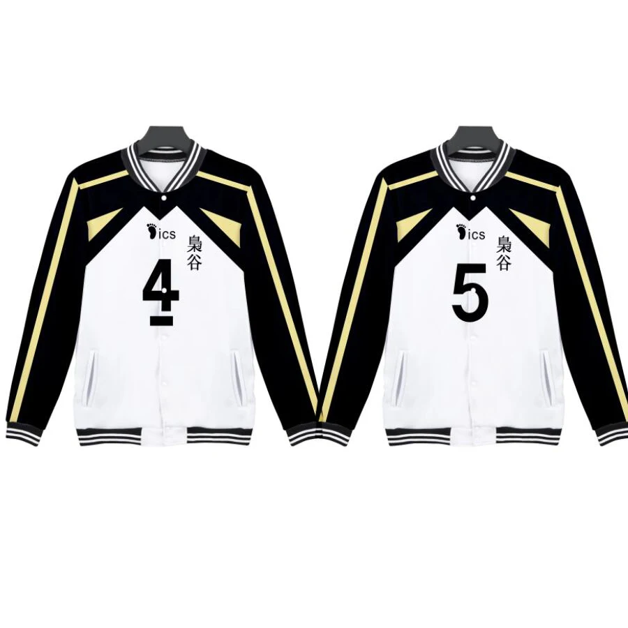 Японское Аниме Haikyuu на молнии бейсбольная куртка Верхняя одежда Fukurodani Akaashi Keiji Bokuto Koutarou бейсбольная форма косплей костюм