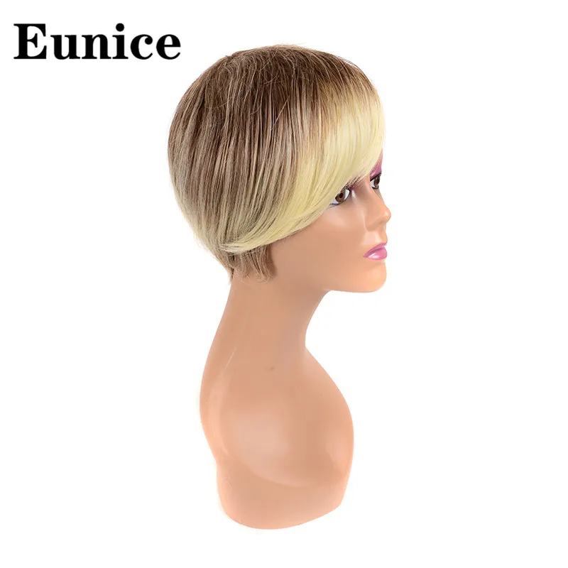 Короткие парики синтетические волосы пышные черные смешанные со светлыми