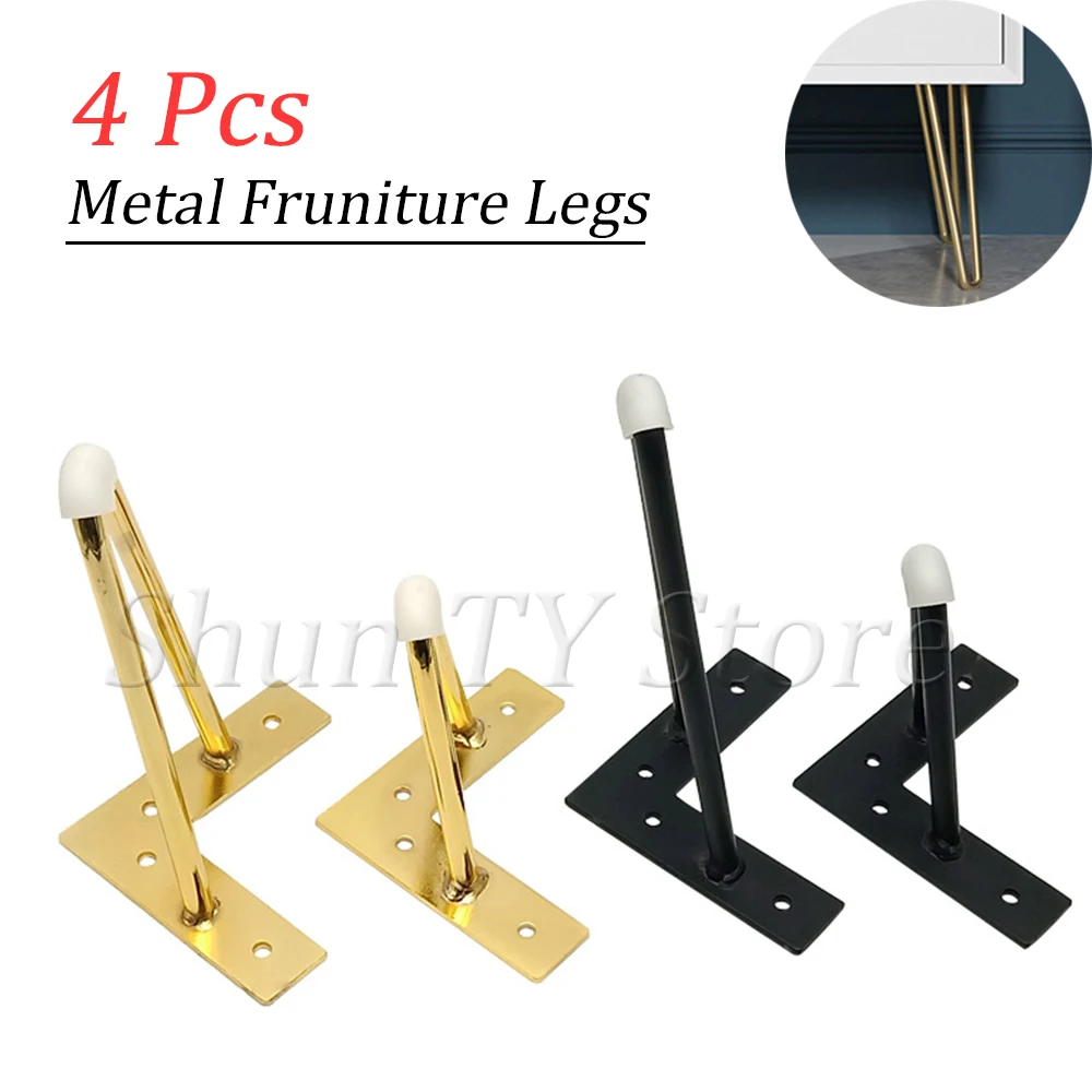 

4 Pcs Metal Hairpin Table Desk Leg Solid Iron Wire Support Leg For Sofa Cabinet Handcraft Furniture Hardware muebles