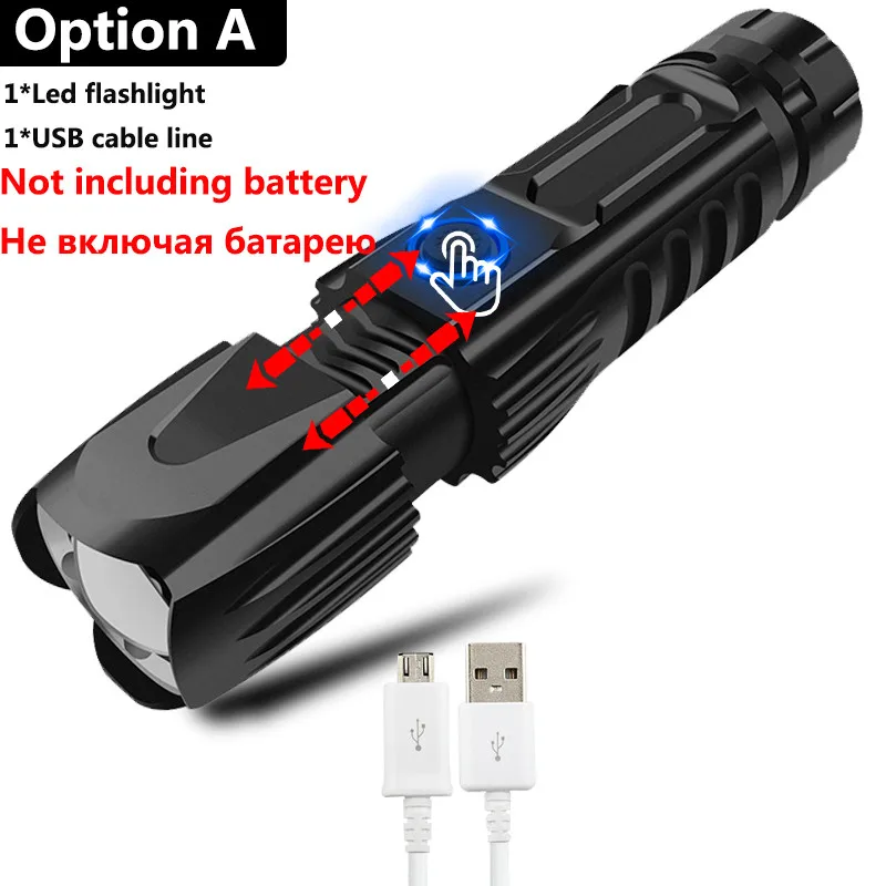 Option A XLamp XHP90 самый мощный Usb масштабируемый светодиодный флэш-светильник Xhp70.2 тактический флэш-светильник фонарь 26650 с умным управлением чипом - Испускаемый цвет: Option A
