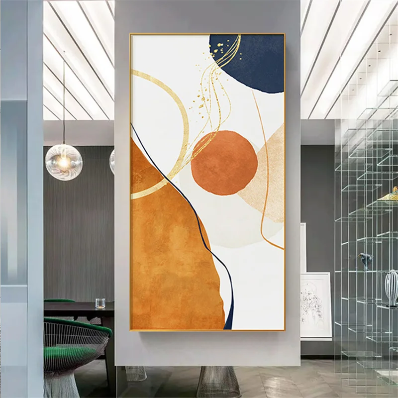 

Golden Orange Flowers Interior Painting Luxury Canvas Wall Art Posters and Prints Living Room Home Aesthetic Decor Picture