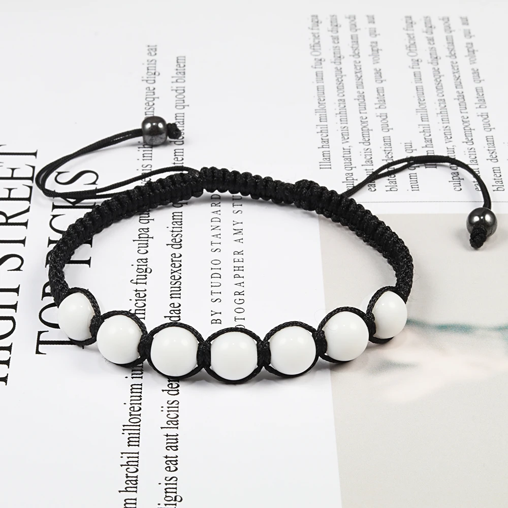 Lucky для женщин и мужчин пара браслетов красная струна белый натуральный камень