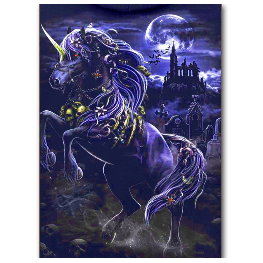 

5D DIY квадратная/круглая алмазная живопись Череп лошадь вышивка крестиком Алмазная Вышивка Узор Стразы J2975