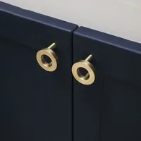 Circle knob / Gold Ring brass Door Handles Pulls Cabinet Drawer Knobs For Furniture Hardware