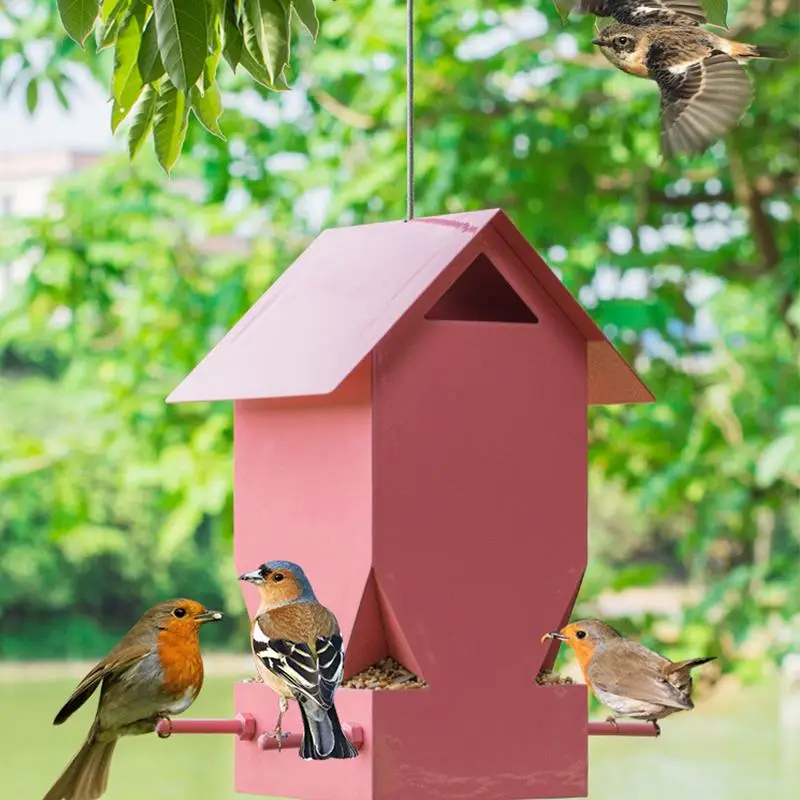 

Hanging Bird Feeder Outdoor Iron Rainproof Windproof Bird Feeders Birds Cages for Parrots Birds Feeding Supplies