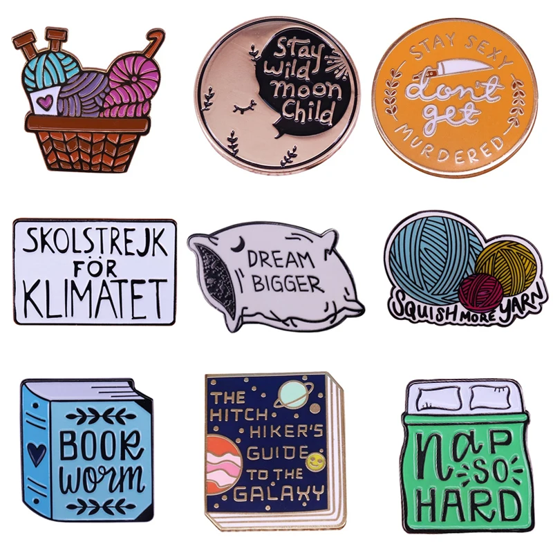 

K2003 1 PCS Cute Book Enamel Pins and Brooches for Women Men Lapel Pin Backpack Bags Badges Kids Gifts Jewelry