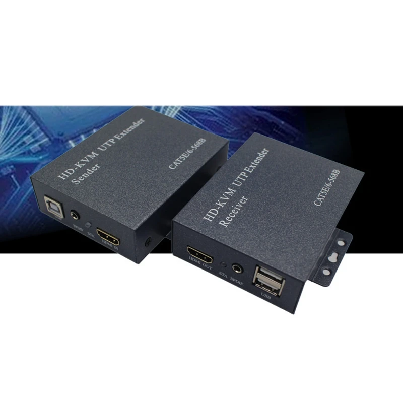 HDMI-удлинитель 100 м с KVM-переключателем 1080P RJ45 приемник-передатчик для PS4 Apple TV
