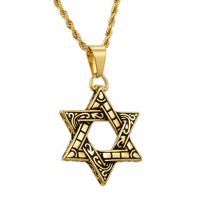 Valily шестиконечная звезда Давида кулон ожерелье двустороннее ретро космической