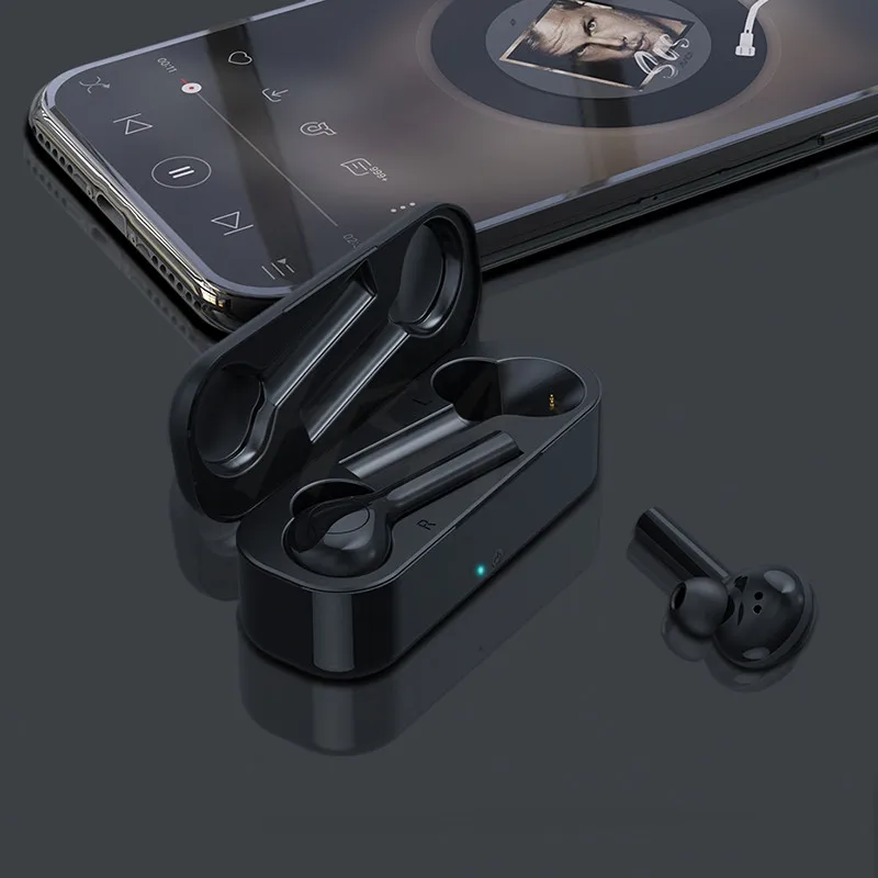 A-Black Bluetooth 5,0 наушники для всех смартфонов мини беспроводная гарнитура для samsung для Xiaomi huawei Спортивная гарнитура+ зарядное устройство коробка - Цвет: A-Black