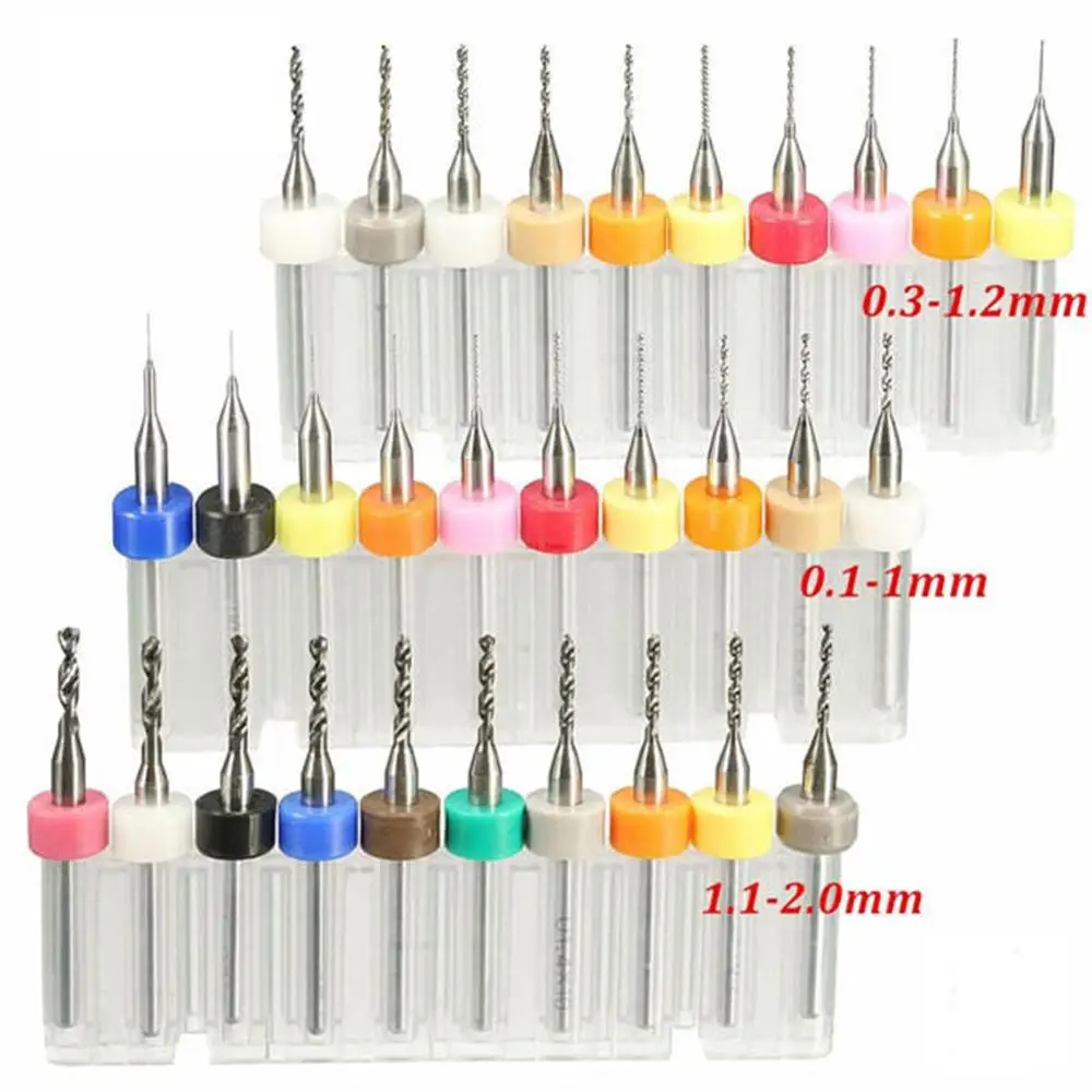 10pcs PCB Mini Drill Bit 0.1mm -1.2mm Tungsten Steel Carbide For Print Circuit Board Cnc Bits Machine Set | Инструменты