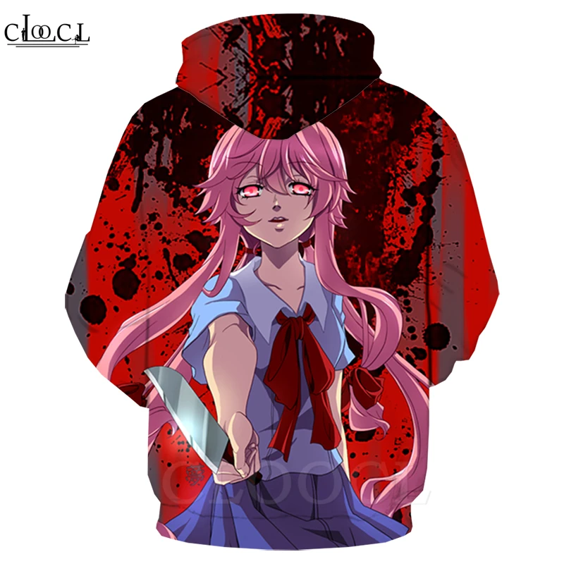 

Japanese Anime Future Diary Hoodies Men Women 3D Print Gasai Yuno Jogging Sportswear Harajuku Streetwear Casual Pullovers T468