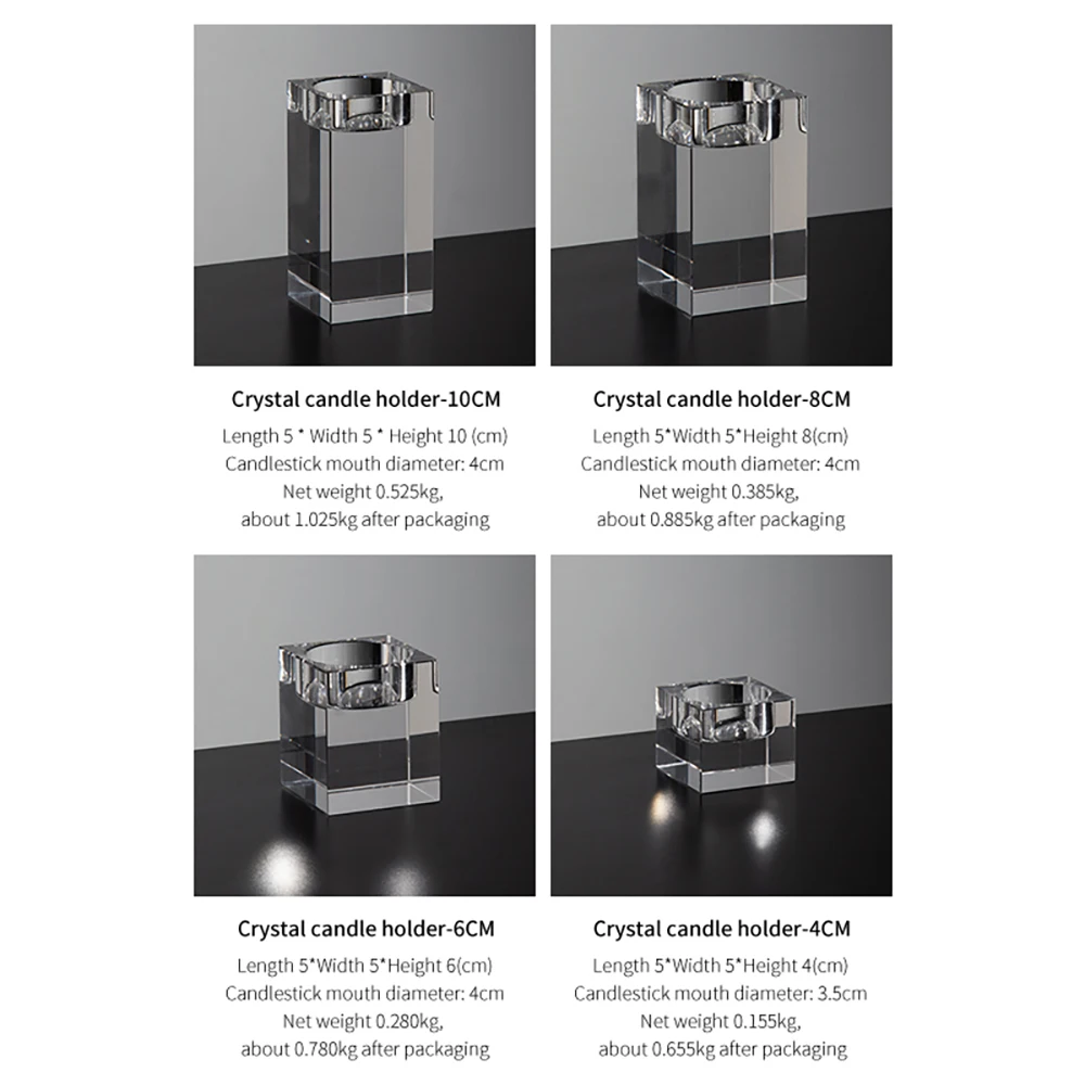 

Nordic Transparent Crystal Glass Candle Holders Glass Candlesticks Wedding Table Centerpieces for Home desktop Decor Art Gift
