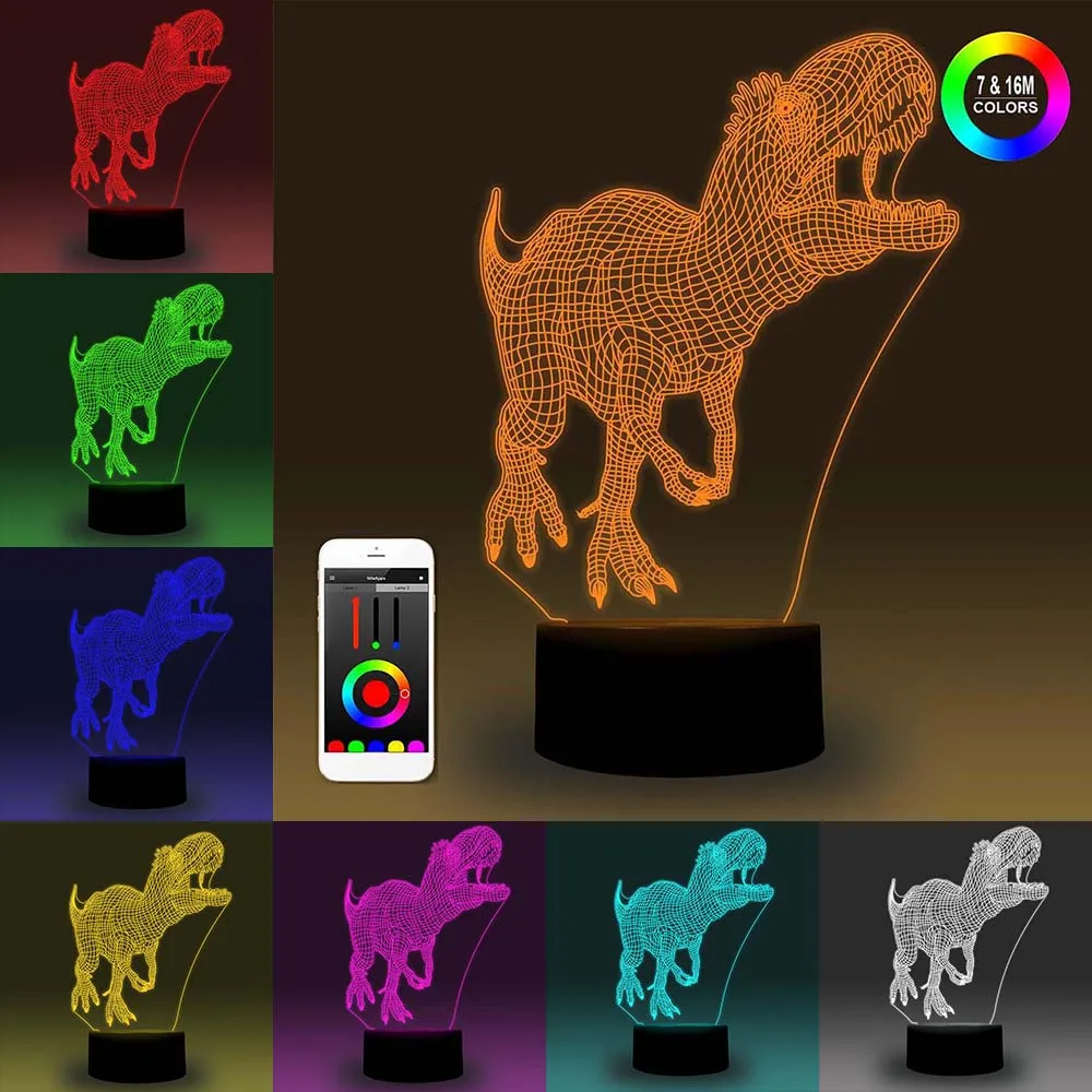 

7 Colors Night Light 3D Smarts Backboard Illusion LEDs Lamp Dimmable APP Control USB Powered for Home Decoration night lamp