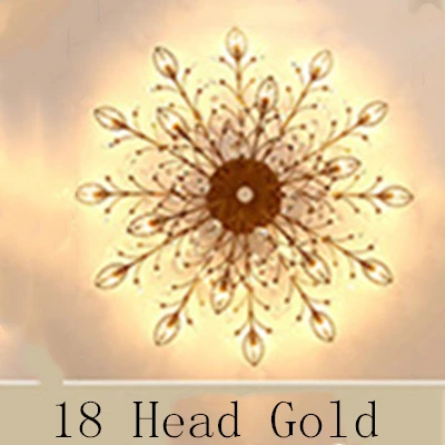18 Head Gold Скандинавский современный Lron светодиодный роскошный светильник-люстра, лампа для чердака, гостиной, спальни, дома, зала, столовой, Deco, Черное золото, G9, птица - Цвет абажура: 18 Head Gold