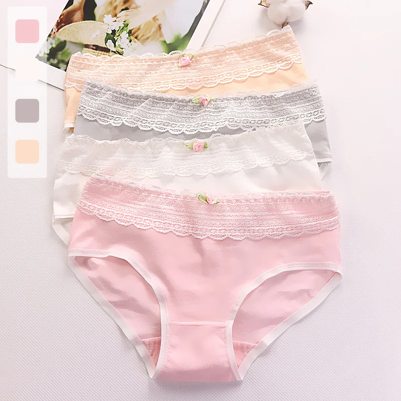 Женские хлопковые трусики Norns с небольшим кружевом и бантом женские кружевные
