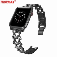 diamond watch strap for apple watch band 38mm 42mm 40mm 44mm iwatch series 5 4 3 2 1 stainless steel strap apple watch bracelet