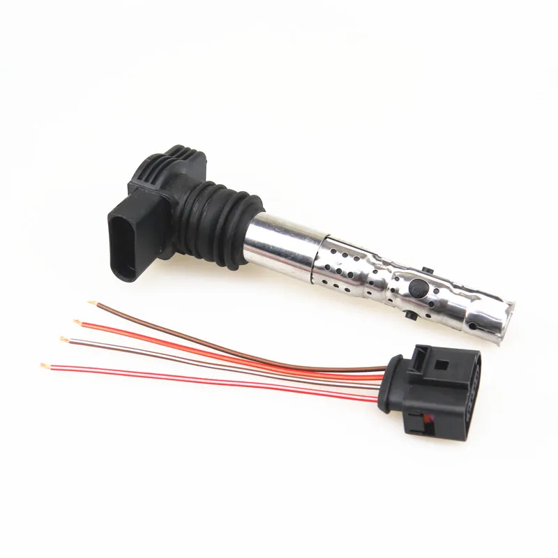 AZQFZ сопло катушки зажигания высокого напряжения + Кабельная вилка для TT A4 A6 Seat Leon