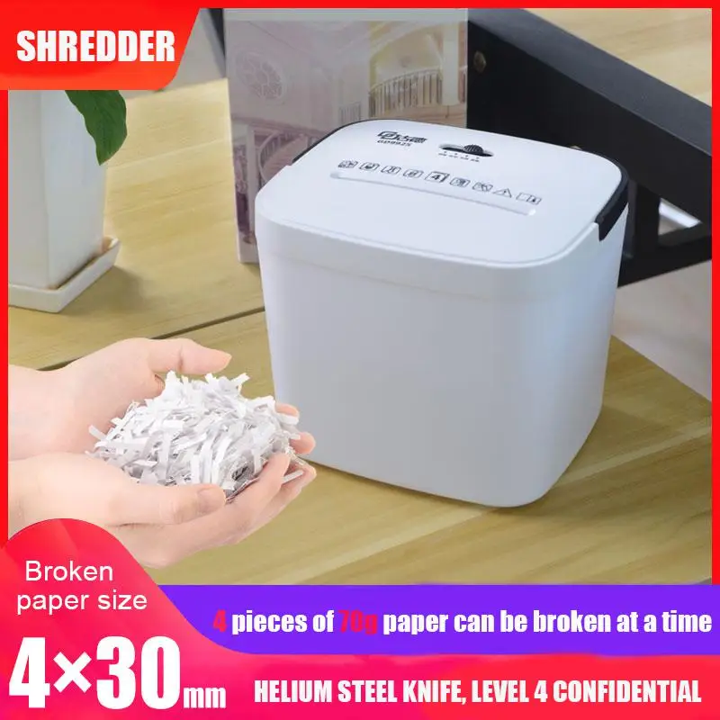 New Mini  Portable File  Shredder Crusher Destroyer Paper Documents Desktop Silent And Confidential Automatic Cutting Machine
