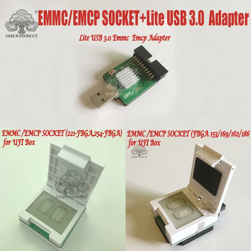 2022 новый оригинальный Lite USB 3 0 SuperSpeed eMMC Reader + EMMC/EMCP Socket ( FBGA 153 /169/162 /186 221/254) для UFI BOX |