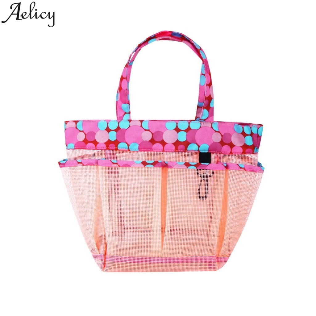 Aelicy Женская портативная пляжная сумка ПВХ сетчатая корзина для хранения Большая