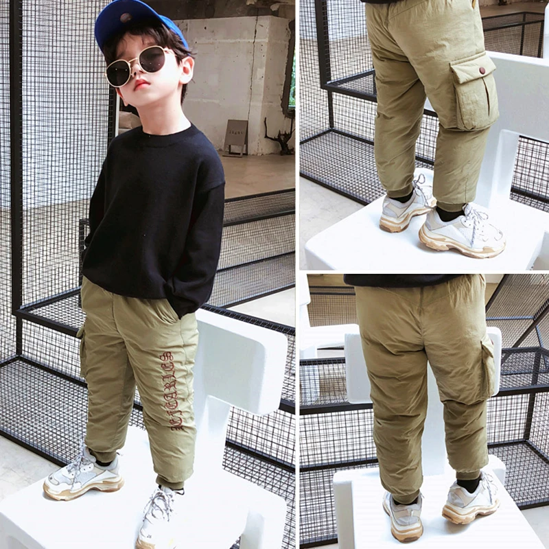 

Boys cotton pant autumn Winter girl Sweatpants Windproof Warm Boys sport trousers Kids outerdoor pants children clothing 1-6Y