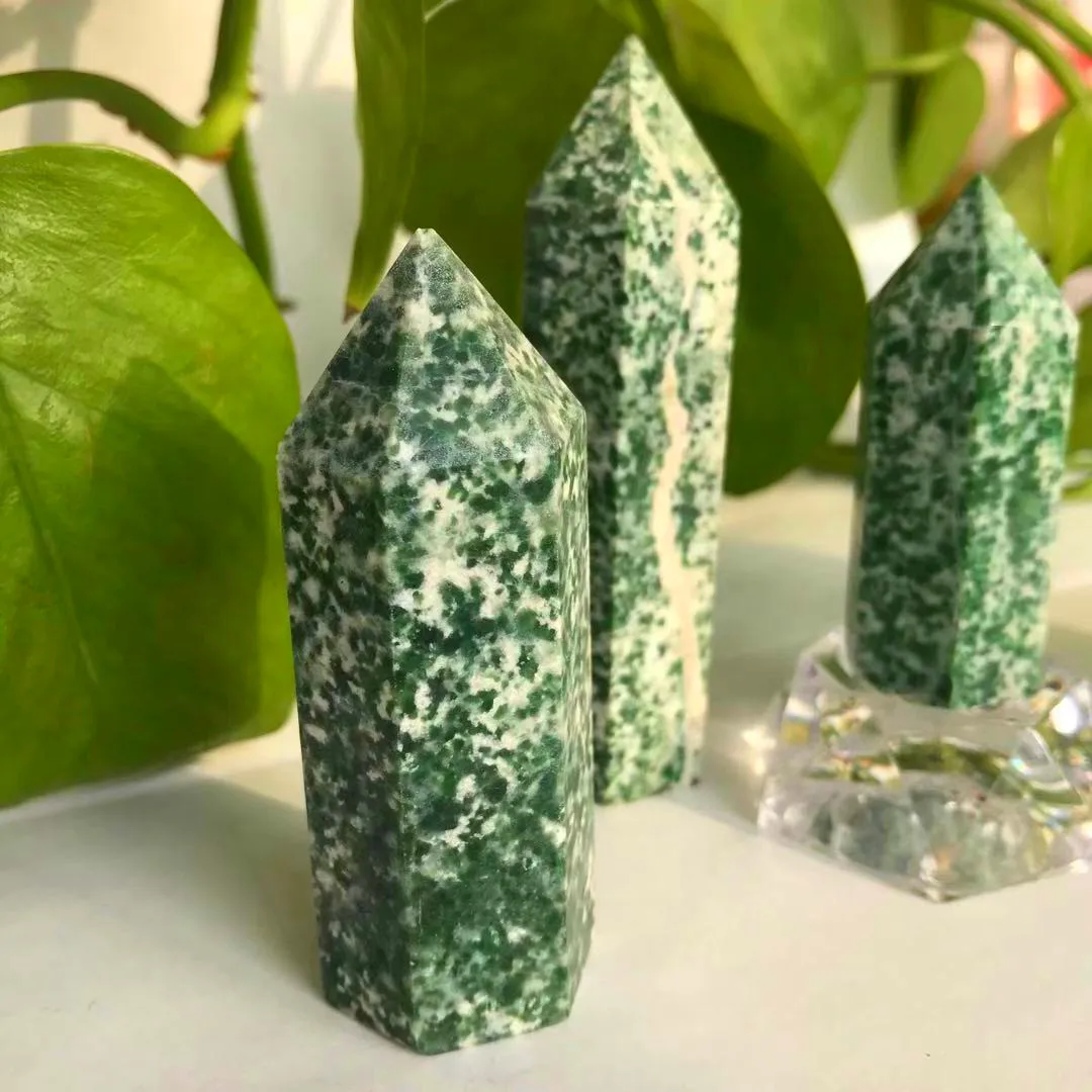 

1pc Beautiful natural tree agate pillars nimbly healing decorations