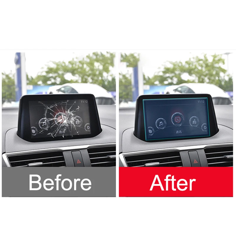 For Mazda 3 Axela 2017 2018 Tempered Glass Car DVD GPS Navigation Screen Protector Film LCD Touch Display Sticker Accessories | Автомобили