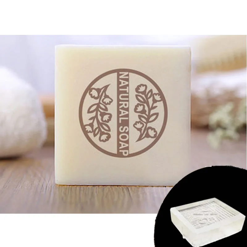 Цветочные листья Мыло ручной работы и буквенный узор прозрачное акриловое