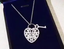 

STN005 Simple Heart 925 Sterling Silver Pendent Necklace Female Wedding Jewelry Elegant