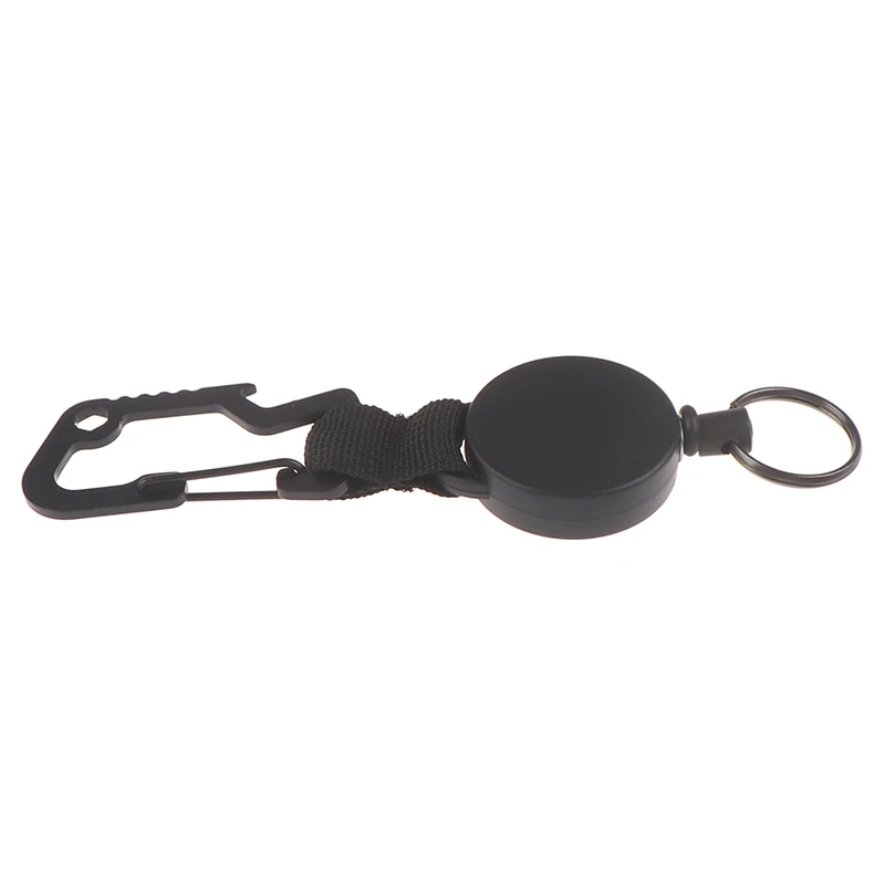 

1pc Retractable Keychain-Heavy Duty Badge Holder Reel With Multitool Carabiner Clip Key Ring With Steel Wire Cord