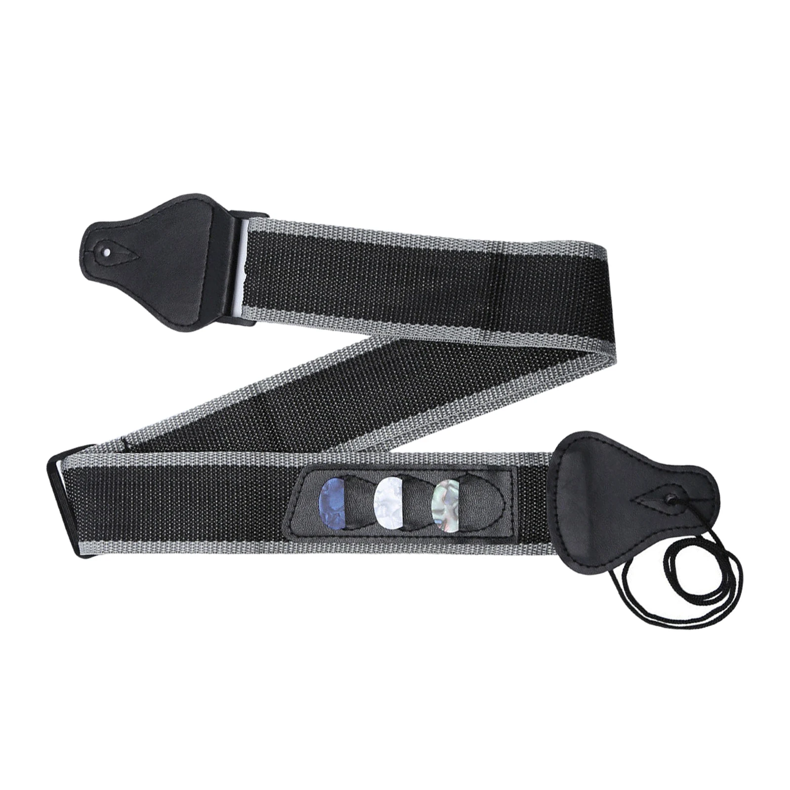 

Guitar Strap Cotton Black Set for Acoustic, Electric and Bass Guitar -Includes 3 Picks