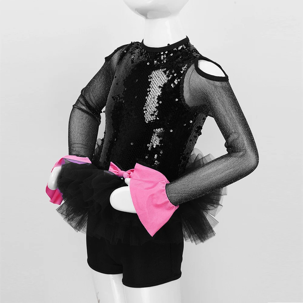 Джазовый костюм с блестками балетное трико для девочек блестящий фатиновый