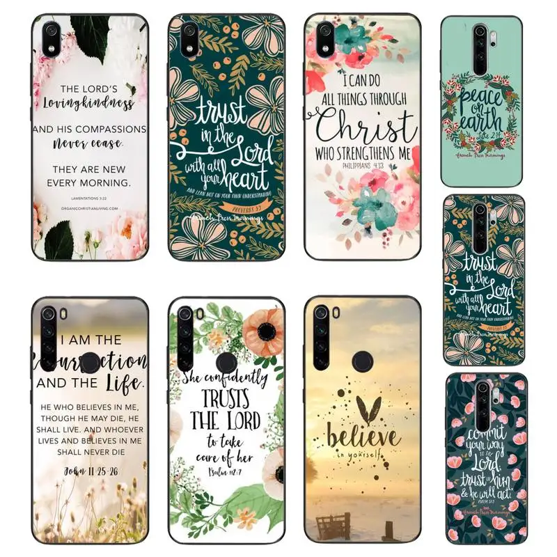 

YNDFCNB Bible verse Philippians Jesus Christ Christian Phone Cover For Xiaomi Redmi Note8T 7 9 Pro 5A Redmi4X 5A 6A 6 7 8 5Plus