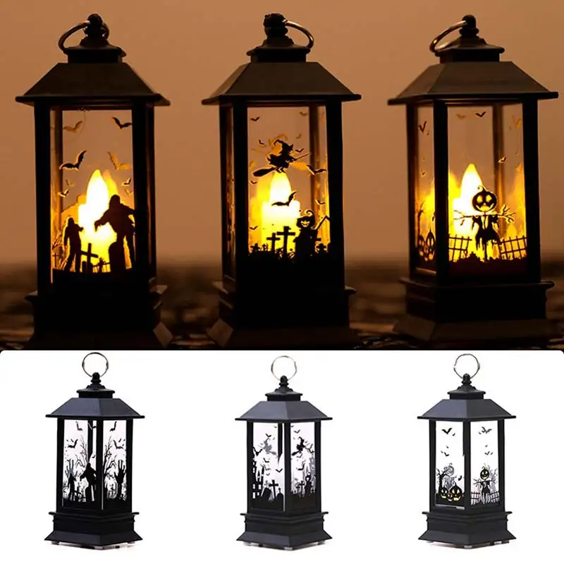 1 шт. портативная квадратная лампа для Хэллоуина имитация маленькой масляной