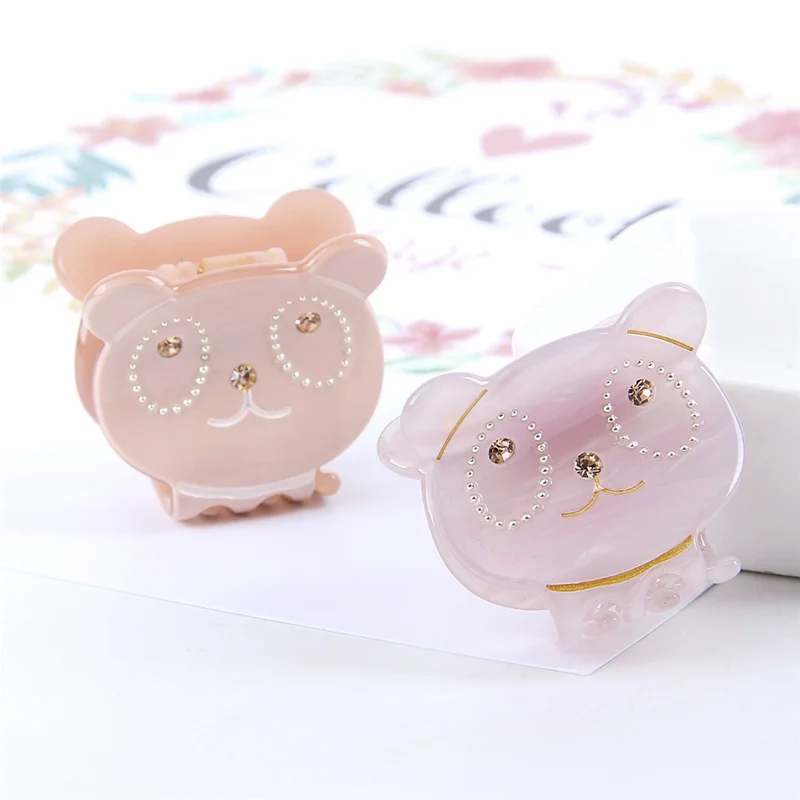 Женская заколка для волос с кристаллами маленькая в Корейском стиле животными