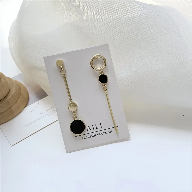 S925 металла иглы в виде геометрических фигур Детские асимметричные серьги с