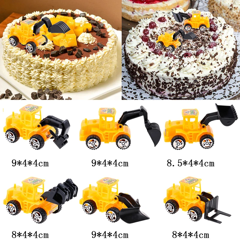 

6pcs /set engineering vehicle cake topper kids boy birthday gift diy decoration