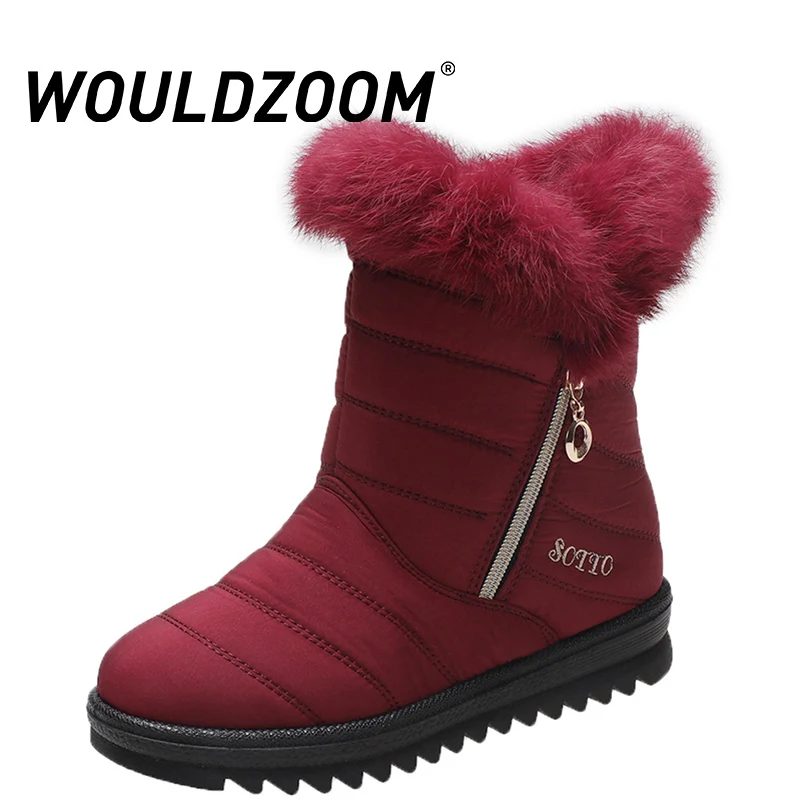 

Snow Boots New Winter Designe Chunky Combat Plus Warm 2021 Waterproof Girls Woman Ankle Boot Fur Shoes Platform Rain Women Shoe
