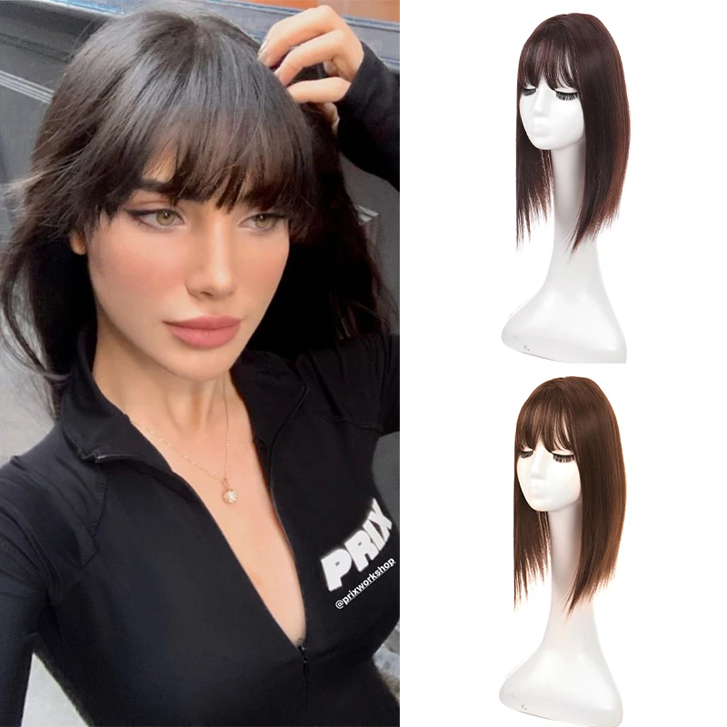 

3D челка, невидимая бесшовная головка, волнистые волосы, Воздушная челка, головка, накладная, натуральный Невидимый Сменный Чехол для белых в...