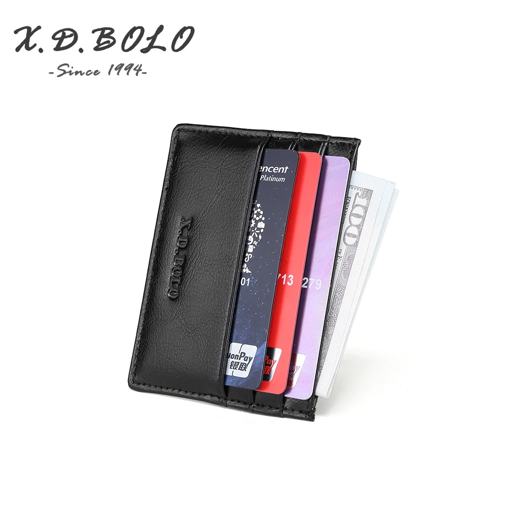 X. D. BOLO 2019 маленький кошелек для карт женский унисекс модный натуральная кожа
