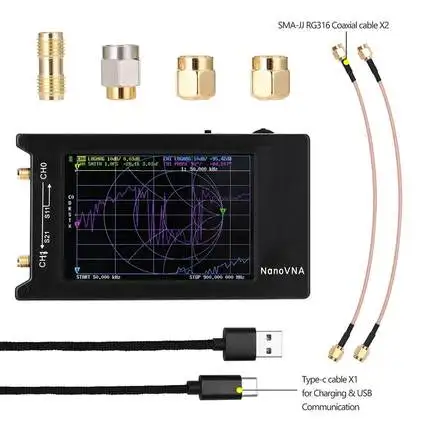 Векторный анализатор сетевой антенны NanoVNA H H4 50 кГц ~ 1 5 ГГц 2 8 дюймов LCDHF VHF UHF UV +