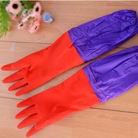 waterproof latex glove dish washing accessory long sleeves wool rubber with velvet bowl and dishes clean home furnishing