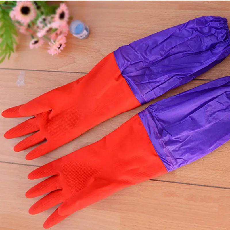 Водонепроницаемые латексные перчатки аксессуары для мытья посуды с длинными